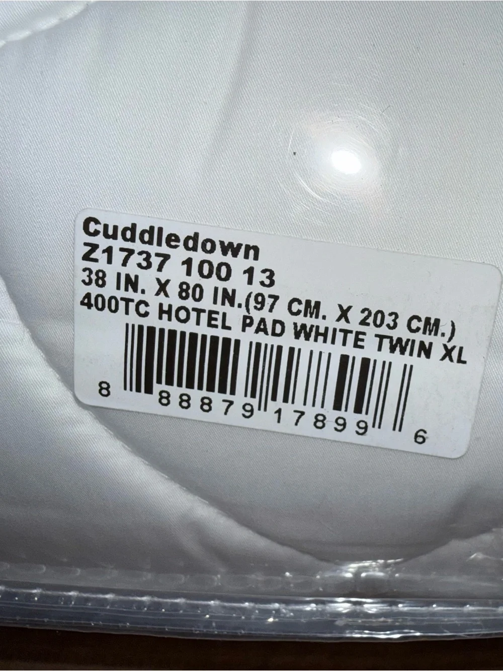 Cuddledown Twin XL Hotel Mattress Pad | NWT | College Dorm